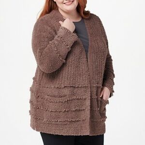 Barefoot Dreams CozyChic Boardwalk Cardigan in Sable